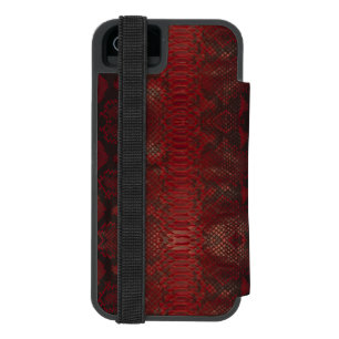 Coque-portefeuille iPhone 5 Incipio Watson™ Impression Python rouge et noir