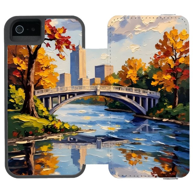 Coque Portefeuille Incipio Pour iPhone Indianapolis White Bridge Over the White River  (Folio Ouvert)