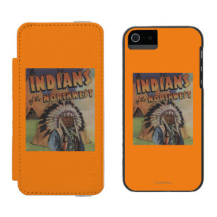 Coque-portefeuille iPhone 5 Incipio Watson™ Indiens du nord-ouest - chef indien et Teepee