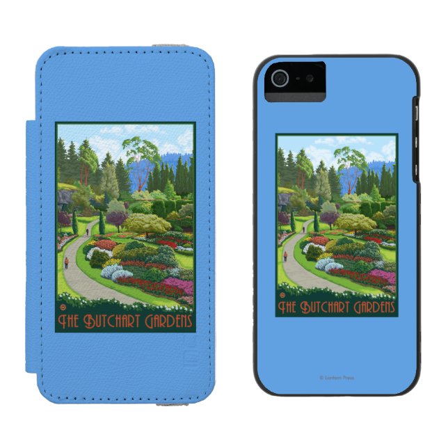 Coque Portefeuille Incipio Pour iPhone Jardins de Butchart - baie de Brentwood (Côté par côté)