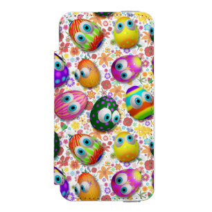 Coque-portefeuille iPhone 5 Incipio Watson™ Jolis œufs de Pâques de dessin animé drôles