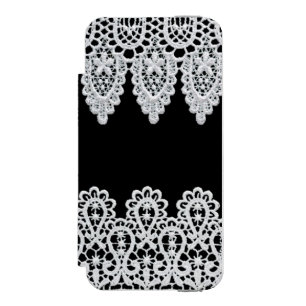 Coque-portefeuille iPhone 5 Incipio Watson™ La dentelle blanche forme une frontière sensible