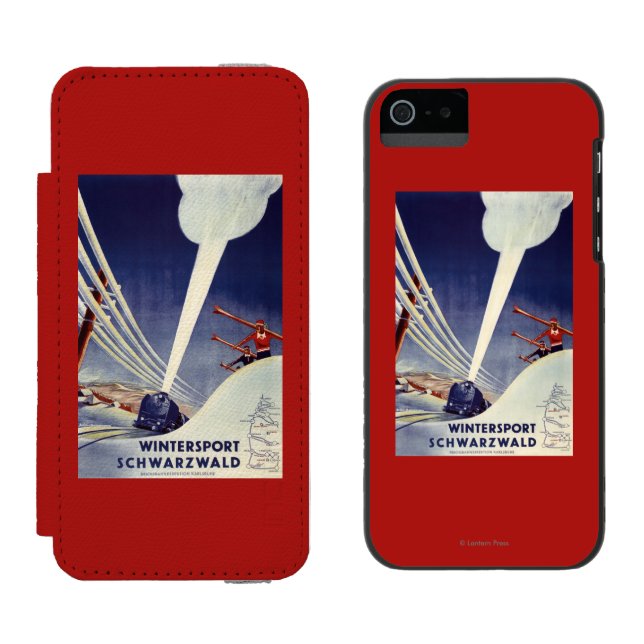 Coque Portefeuille Incipio Pour iPhone L'Allemagne - ski dans la forêt noire (Côté par côté)