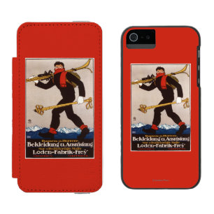 Coque-portefeuille iPhone 5 Incipio Watson™ Le ski de Loden vêtx l'affiche de publicité de ski