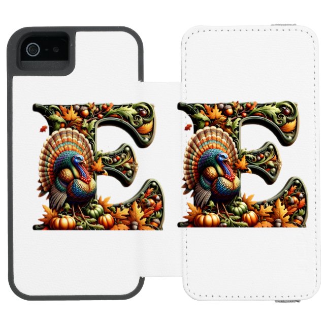 Coque Portefeuille Incipio Pour iPhone Letter E Thanksgiving style gift  (Folio Ouvert)
