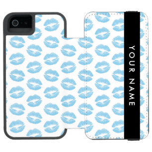 Coque-portefeuille iPhone 5 Incipio Watson™ Lèvres Bleues, Baiser, Baguette à lèvres, Votre No
