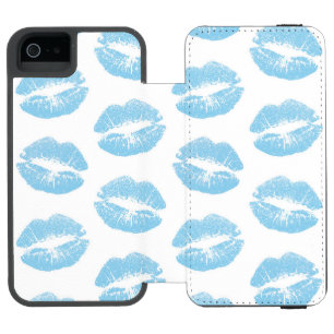 Coque-portefeuille iPhone 5 Incipio Watson™ Lèvres bleues, motif de lèvres, rouge à lèvres ble