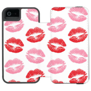Coque-portefeuille iPhone 5 Incipio Watson™ Lèvres rouges et roses, motif de lèvres, rouge à l