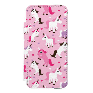 Coque-portefeuille iPhone 5 Incipio Watson™ l'illustration de licorne badine l'arrière - plan