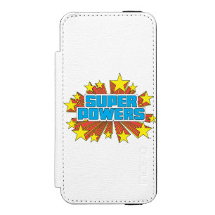 Coque-portefeuille iPhone 5 Incipio Watson™ Logo Super Powers™ bleu