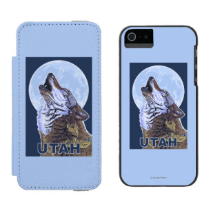Coque-portefeuille iPhone 5 Incipio Watson™ Loup gris HowlingUtah