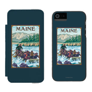 Coque-portefeuille iPhone 5 Incipio Watson™ MaineRiver transportant la scène par radeau