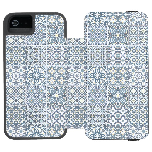 Coque Portefeuille Incipio Pour iPhone Mediterranean Tiles, Moroccan, Majolica, Azulejo (Folio Ouvert)
