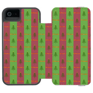 Coque-portefeuille iPhone 5 Incipio Watson™ Modèle de sapin de Noël Old World Evergreen