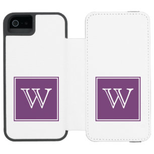 Coque-portefeuille iPhone 5 Incipio Watson™ Monogramme Carré pourpre