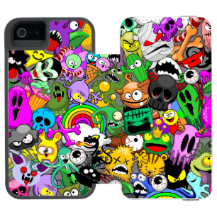 Coque-portefeuille iPhone 5 Incipio Watson™ Monstres caractères mignons Motif d'Halloween