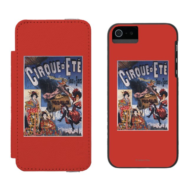 Coque Portefeuille Incipio Pour iPhone Montgolfière et affiche japonaise de dames (Côté par côté)