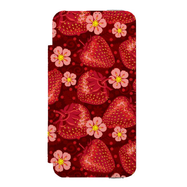 Coque Portefeuille Incipio Pour iPhone Motif 2 2 de fraise (Folio Devant)