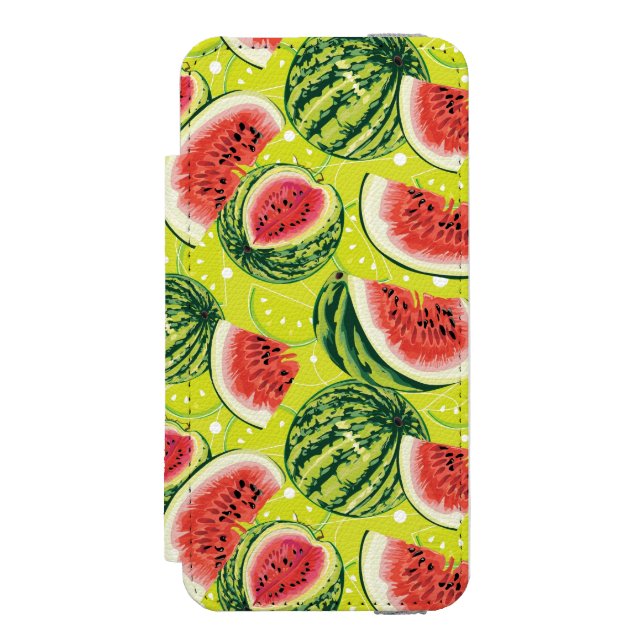 Coque Portefeuille Incipio Pour iPhone Motif 2 de pastèque (Folio Devant)
