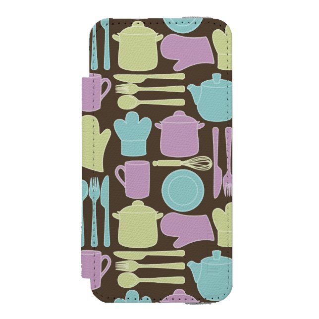 Coque Portefeuille Incipio Pour iPhone Motif 2 d'ustensiles de cuisine (Folio Devant)
