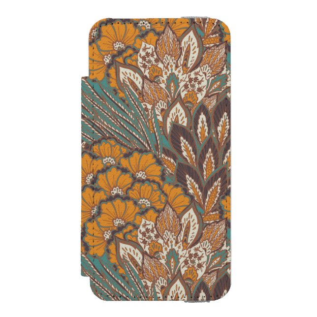 Coque Portefeuille Incipio Pour iPhone Motif abstrait de plume de paon (Folio Devant)