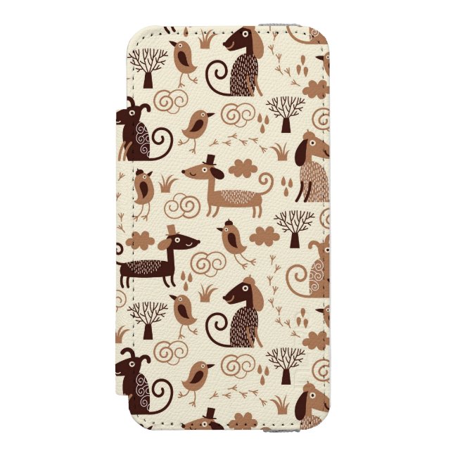 Coque Portefeuille Incipio Pour iPhone motif avec les chiens mignons (Folio Devant)