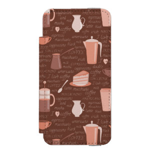 Coque-portefeuille iPhone 5 Incipio Watson™ Motif avec les éléments relatifs de café