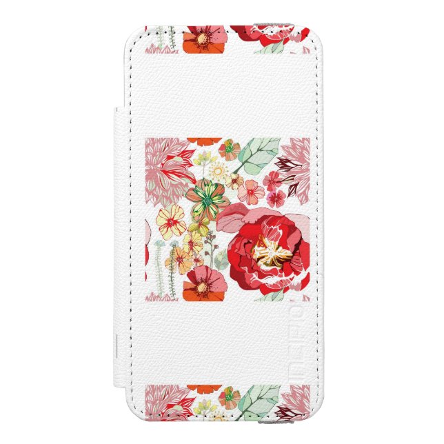 Coque Portefeuille Incipio Pour iPhone Motif avec les fleurs rouges (Folio Devant)