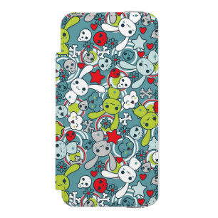 Coque-portefeuille iPhone 5 Incipio Watson™ motif bleu de kawaii