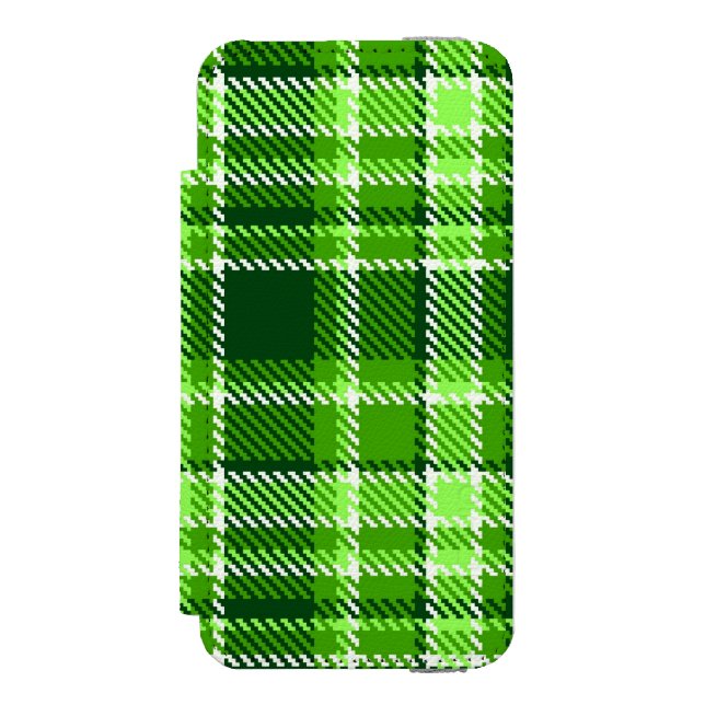 Coque Portefeuille Incipio Pour iPhone Motif Checkered de couleur verte (Folio Devant)