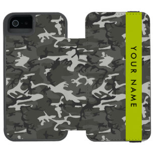 Coque-portefeuille iPhone 5 Incipio Watson™ Motif de camouflage gris, Votre nom, Personnaliser