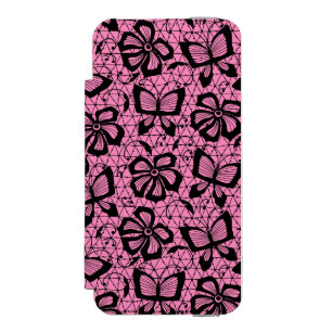 Coque-portefeuille iPhone 5 Incipio Watson™ motif de dentelle avec des papillons