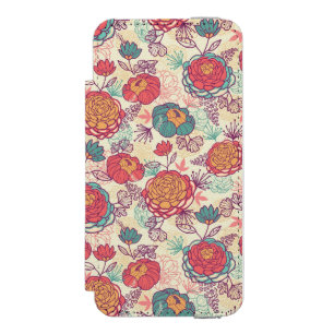 Coque-portefeuille iPhone 5 Incipio Watson™ Motif de fleurs et de feuille de pivoine