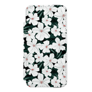 Coque-portefeuille iPhone 5 Incipio Watson™ Motif de fleurs tropical blanc