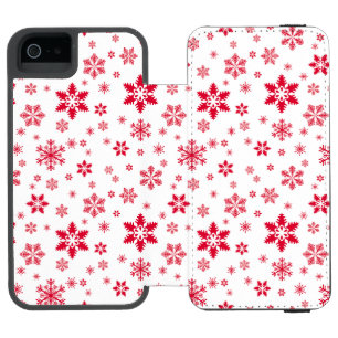 Coque-portefeuille iPhone 5 Incipio Watson™ Motif de flocon de neige, Flammes de neige rouges,