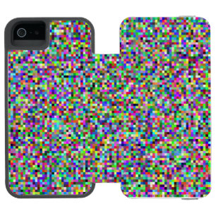 Coque-portefeuille iPhone 5 Incipio Watson™ Motif de fond en carrés de pixels colorés