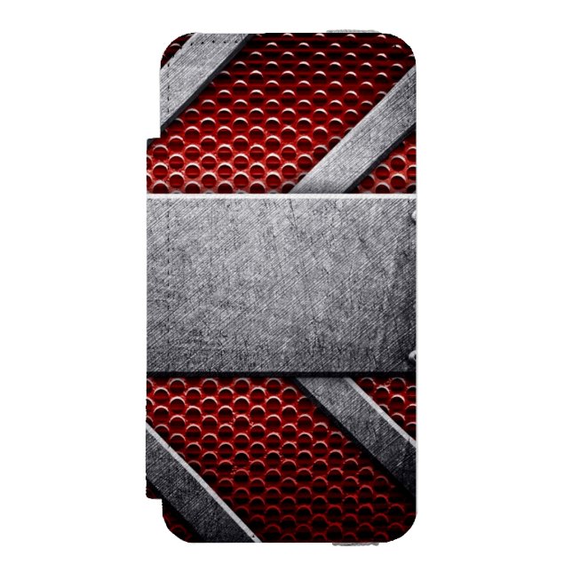 Coque Portefeuille Incipio Pour iPhone Motif de la plaque de métal (Folio Devant)