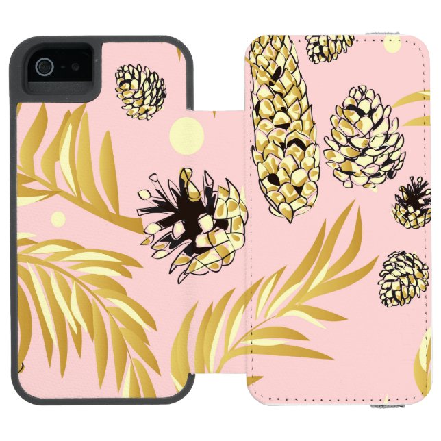 Coque Portefeuille Incipio Pour iPhone Motif de Noël, Pine Snow 4 (Folio Ouvert)