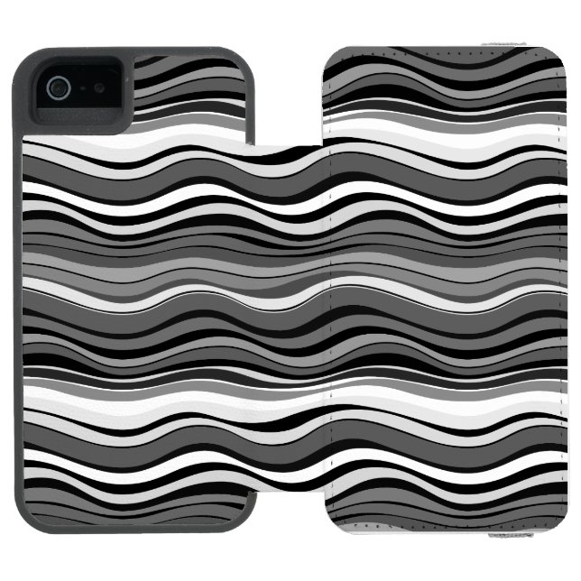 Coque Portefeuille Incipio Pour iPhone Motif de ondulations monochromes (Folio Ouvert)