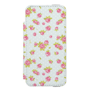 Coque-portefeuille iPhone 5 Incipio Watson™ Motif de papier peint d'élégance des roses roses