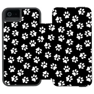 Coque-portefeuille iPhone 5 Incipio Watson™ Motif De Pattes, Pattes De Chien, Pattes Blanches