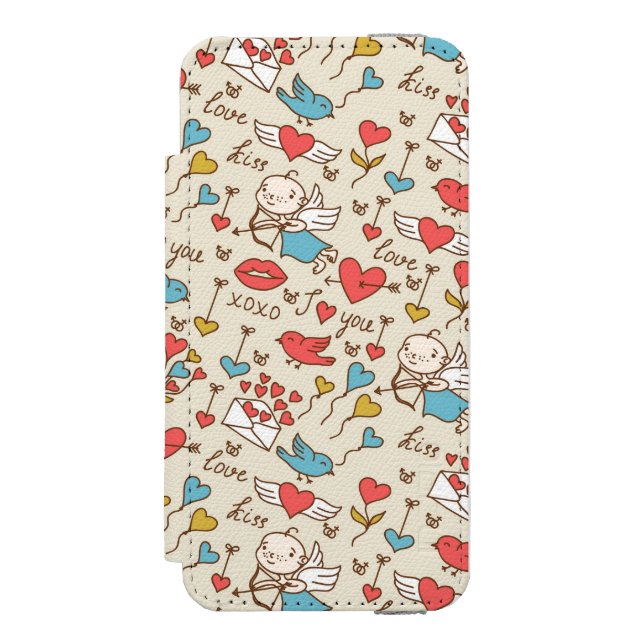 Coque Portefeuille Incipio Pour iPhone Motif de Saint-Valentin avec le cupidon (Folio Devant)