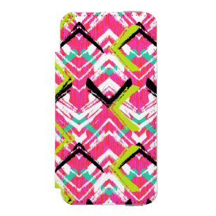 Coque-portefeuille iPhone 5 Incipio Watson™ Motif de zigzag rose tiré par la main