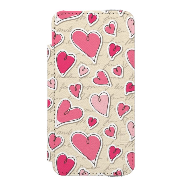 Coque Portefeuille Incipio Pour iPhone Motif des coeurs (Folio Devant)