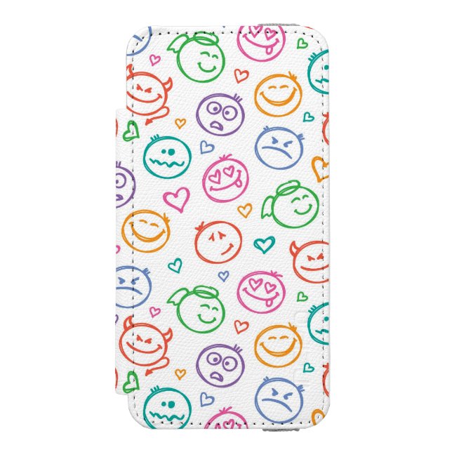 Coque Portefeuille Incipio Pour iPhone motif des sourires (Folio Devant)