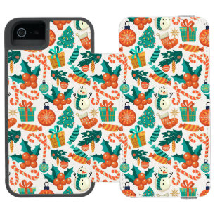 Coque-portefeuille iPhone 5 Incipio Watson™ Motif d'icônes de Noël vintage