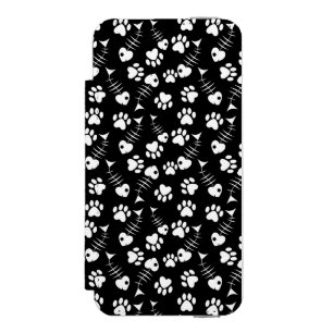 Coque-portefeuille iPhone 5 Incipio Watson™ motif d'impression de chat d'os de poissons