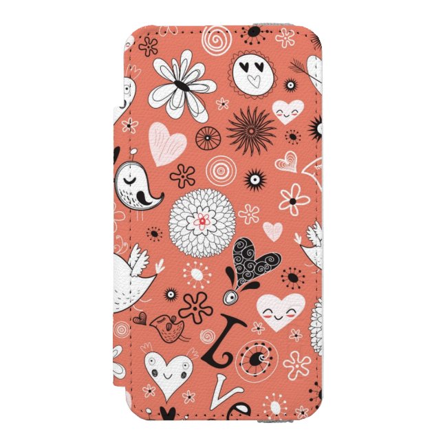 Coque Portefeuille Incipio Pour iPhone Motif d'inséparables (Folio Devant)