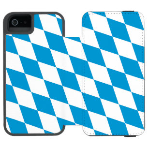 Coque-portefeuille iPhone 5 Incipio Watson™ Motif Drapeau Diamant Bavière bleu et blanc