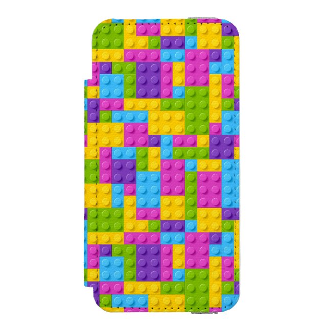 Coque Portefeuille Incipio Pour iPhone Motif en plastique de blocs de construction (Folio Devant)